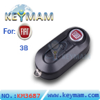 Fiat 3 button flip remote key shell (black color)