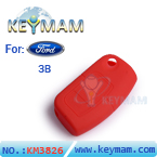 Ford Focus 3 buttons remote silicon rubber case red color