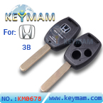 Honda 3 button remote key shell(without chip slot) 