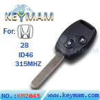 Honda Civic ID46 2-button remote key(315Mhz)