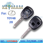 Lexus TOY48 2 button remote key  shell for Silver Logo