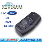 Ford Mondeo FO21 3 button flip remote key 433mhz