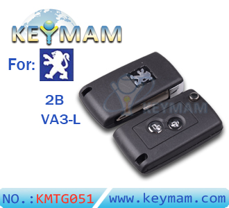 Peugeot206 2 button flip remote key shell VA3-L