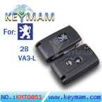 Peugeot206 2 button flip remote key shell VA3-L