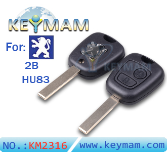 Peugeot307 2 button remote key shell 