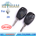 Renault 2 button remote key shell 