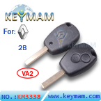 Renault 2 button remote key shell 