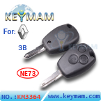 Renault 3 button remote key shell(without logo)