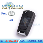 Toyota Corolla, RVA4 2 button flip remote key shell 