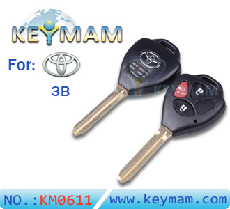 Toyota Camry 3 button Remote Key Shell(band red button) 