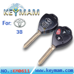 Toyota Camry 3 button Remote Key Shell(band red button) 