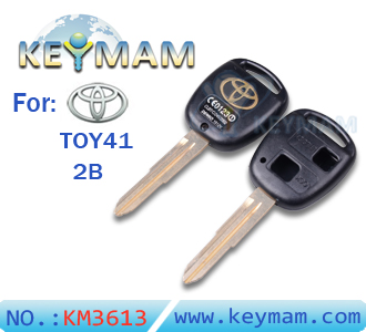 Toyota TOY41 2 button remote key shell for Gold Logo