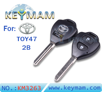 Toyota Auris TOY47 2 button remote key shell