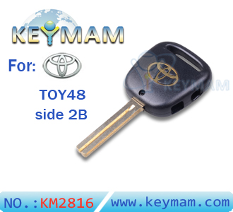 Toyota TOY48 side 2 button remote key shell