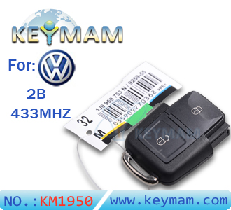 VW  2 button remote 1JO 959 753 N 433Mhz