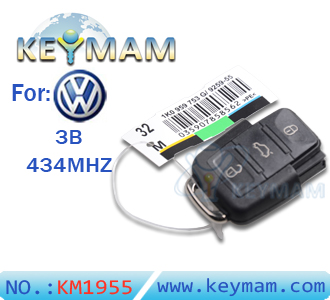 VW 3 button remote 1 KO 959 753 G 434Mhz