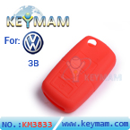 VW B5 3 buttons remote silicon rubber case red color