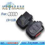Audi 3+1 button remote shell(small battery)