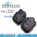 Audi 3+1 button remote shell(big battery)