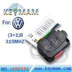 VW 3+1 button remote 1 JO 959 753 F 315Mhz