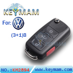 VW Touareg 3 +1 button flip remote key shell 