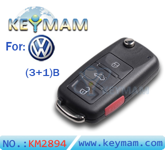 VW Touareg 3 +1 button flip remote key shell 