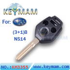 Subaru 3+1button remote key shell 