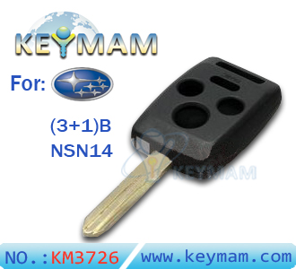 Subaru 3+1button remote key shell 