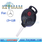 Benz  3+1 button smart key shell 