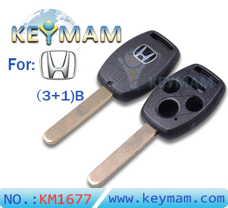 Honda 3+1 button remote key shell(without chip slot)