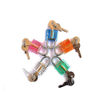 Mini  Transparent padlock colorful  5 pcs/a lot