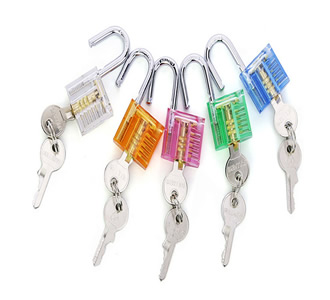 Mini transparent padlock crystal padlock process lock colorful