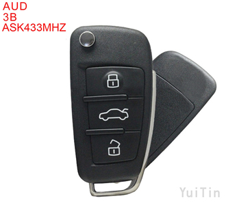 AUDI 3 buttons semi intelligence folding remote key ASK433MHz ID48 