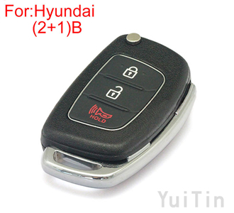HYUNDAI folding remote shell ( 2+1) button HY22 blade