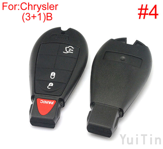 [CHRYSLER] remote key shell (3+1)buttons（New type big logo position buckle bit Buttons can be dismantled)(4number ）