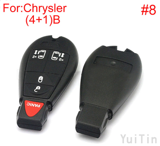 [CHRYSLER] cherokee remote key shell (4+1)buttons（New type big logo position buckle bit Buttons can be dismantled) (8number ））(8号) )