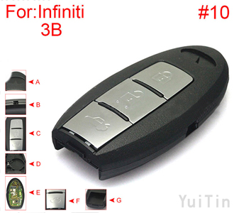 [INFINITI] [SMA] remote shell 3 buttons (battery buckle towards left , with block place ,back side without word) #10