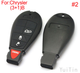 [CHRYSLER] remote key shell (3+1)buttons（big logo position buckle bit Buttons can be dismantled）