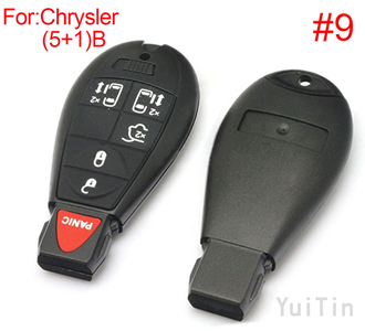 [CHRYSLER] remote key shell (5+1)buttons（big logo position buckle bit Buttons can be dismantled