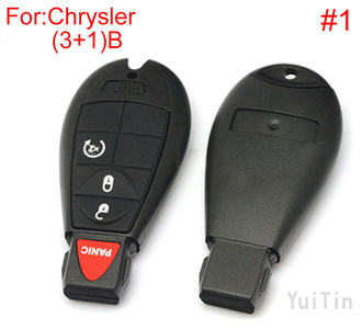 [CHRYSLER] cherokee remote key shell (3+1)buttons（New type big logo position buckle bit Buttons can be dismantled) (1 number )