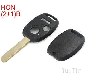 HONDA Remote Key Shell 2+1 Buttons without Logo without Dot without Sticker Easy to Cut Copper-Nickel Alloy HON66