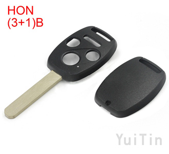 HONDA Remote Key Shell 3+1 Buttons without Logo without Dot without Stickereasy to Cut Copper-Nickel Alloy HON66