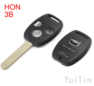 [HONDA] remote key shell 3buttons with sticker（with chip positions and without chip positions 2in1)easy to cut copper-nickel alloy HON66