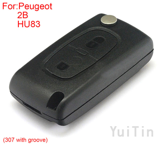 [PEUGEOT] remote key shell 2 button (307 with groove)