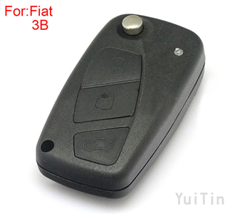 [FIAT] flip remote key shell 3 button black color