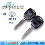 Toyota TOY41 2 button remote key shell for Silver Logo