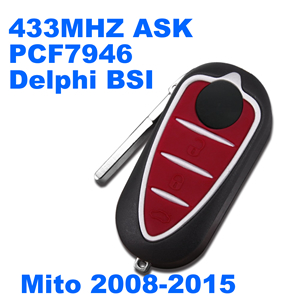 Mito 3 Button Flip Pcf7946 433mhz Delphi BSI