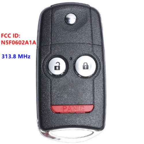 3 Buttons With Panic Only Board OEM 313.8MHz PCF7936 Chip Flip Car Key For Acura MDX RDX ILX N5F0602A1A 2007-2013
