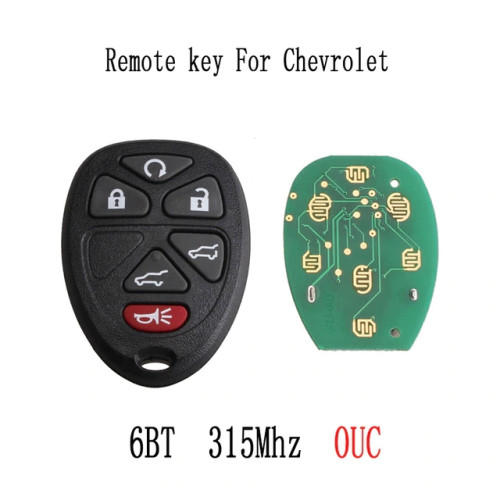 5+1 Buttons 315Mhz Remote Control Car Key For Chevrolet