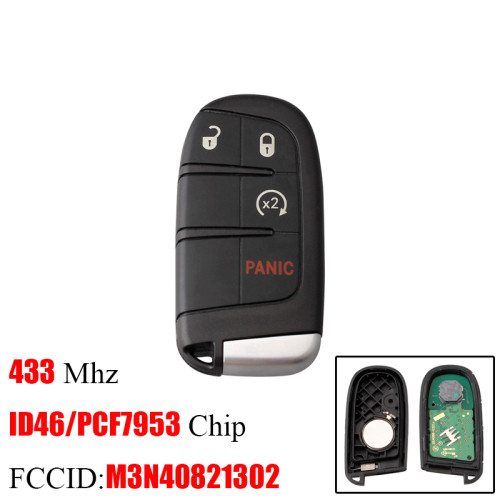 3+1 Buttons 433MHz Keyless Smart Remote Key for Chrysler/Dodge